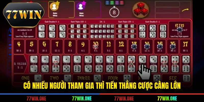 Có nhiều người tham gia thì tiền thắng cược càng lớn